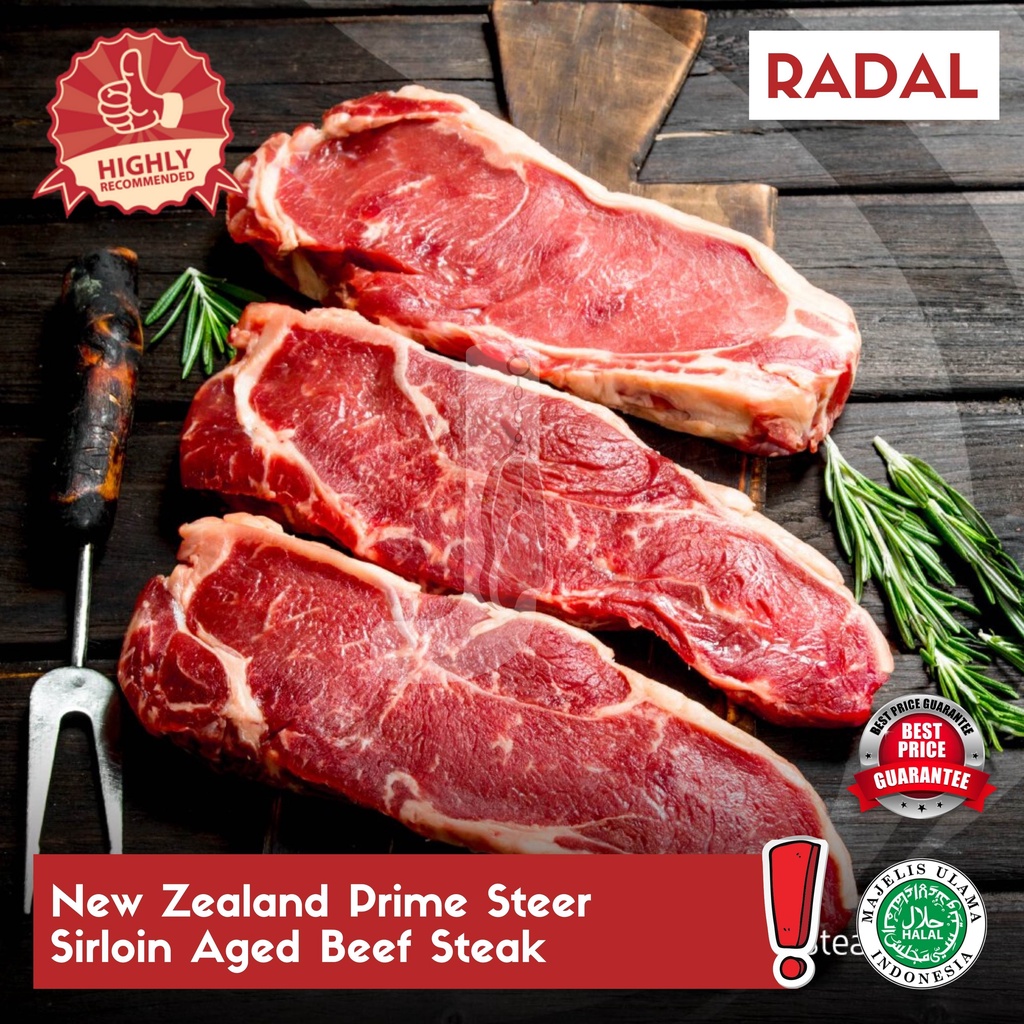 Jual New Zealand Prime Steer Sirloin Aged Beef Steak 200gr Radio