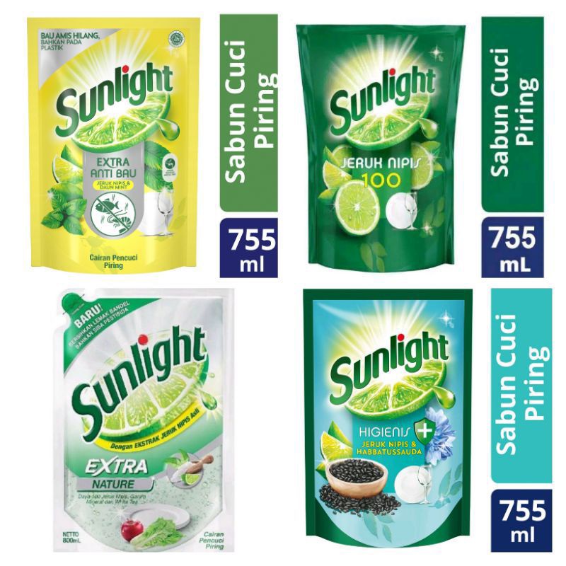 Jual Sunlight Extra Natural 800 Ml Dan Anti Bau 755 Ml Habatusoda 755