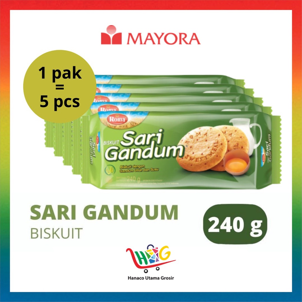 Jual ROMA Sari Gandum Family Pack [ 5 X 240 g ] [ 1 PAK ] | Shopee ...