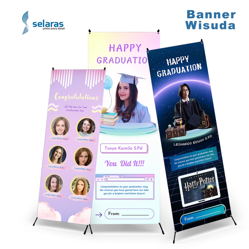 Jual Custom X Banner Wisuda Sidang Graduation Free Template Print