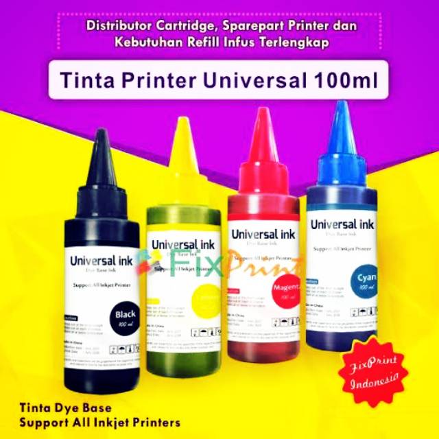 Jual Tinta Refill Botol 100ml Printer Canon Hp Epson Brother Print ...