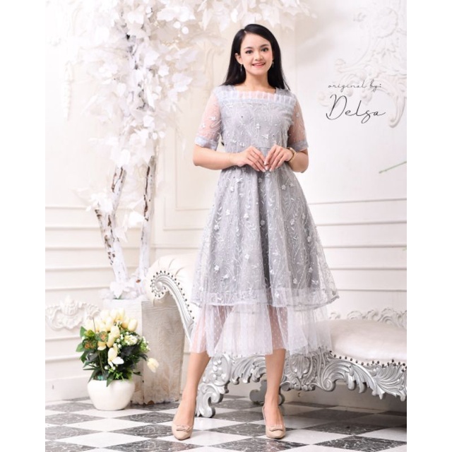 Jual (COD)dress tille dewasa/ dress tille natal/ dress wanita fashion