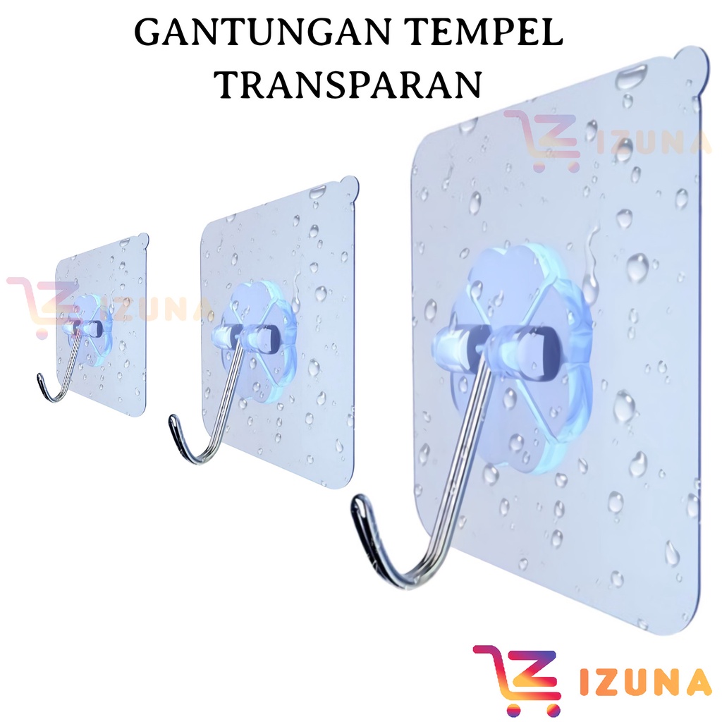 Jual Izuna Gantungan Tempel Transparan Magic Hook Tempel Ajaib Gantungan Serbaguna 9633