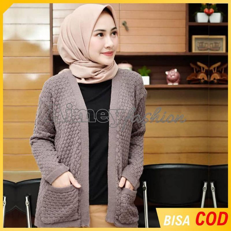 Jual Cardigan rajut popcron / Sweater rajut / cardigan /outer cardigan ...