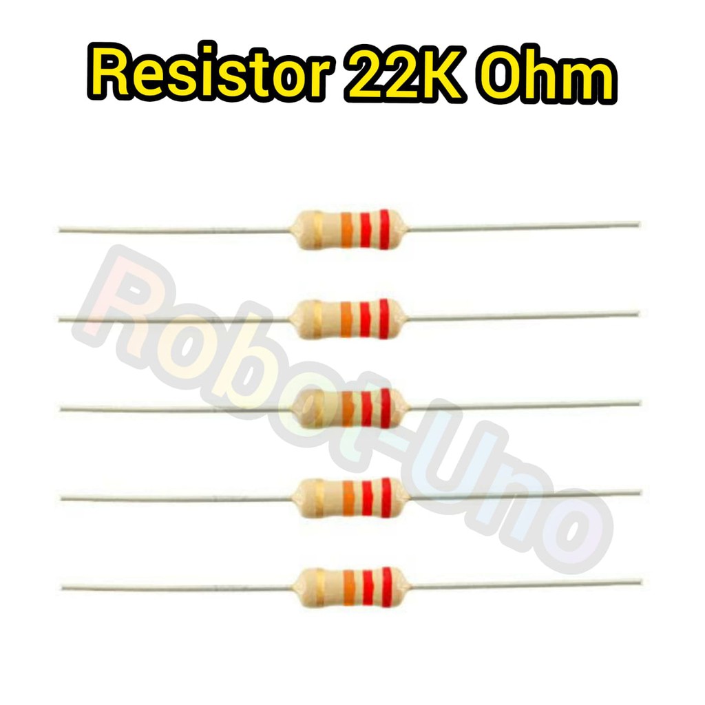 Jual Resistor 22K Ohm 5% 1/4 Watt x10Pcs | Shopee Indonesia