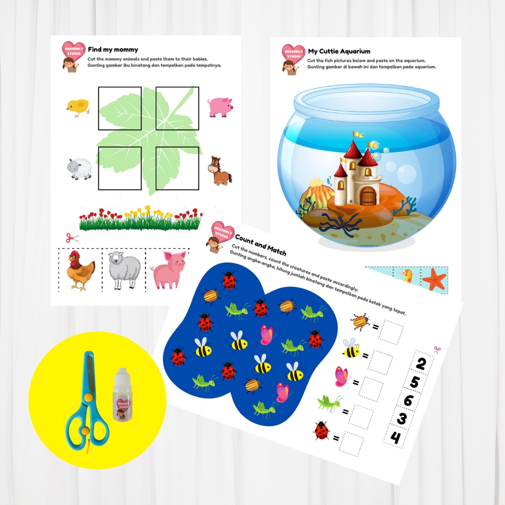 Jual Gunting Tempel Cut And Paste Activity Mainan Alat Edukasi Anak