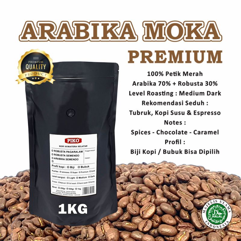 Jual Kopi Arabika Moka Premium 1kg Semendo Espresso Blend Biji Kopi Bubuk Shopee Indonesia 8009