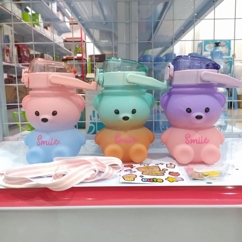 Jual BOTOL VIRAL BEAR SMILE GRADASI botol anak anak botol motif botol ...