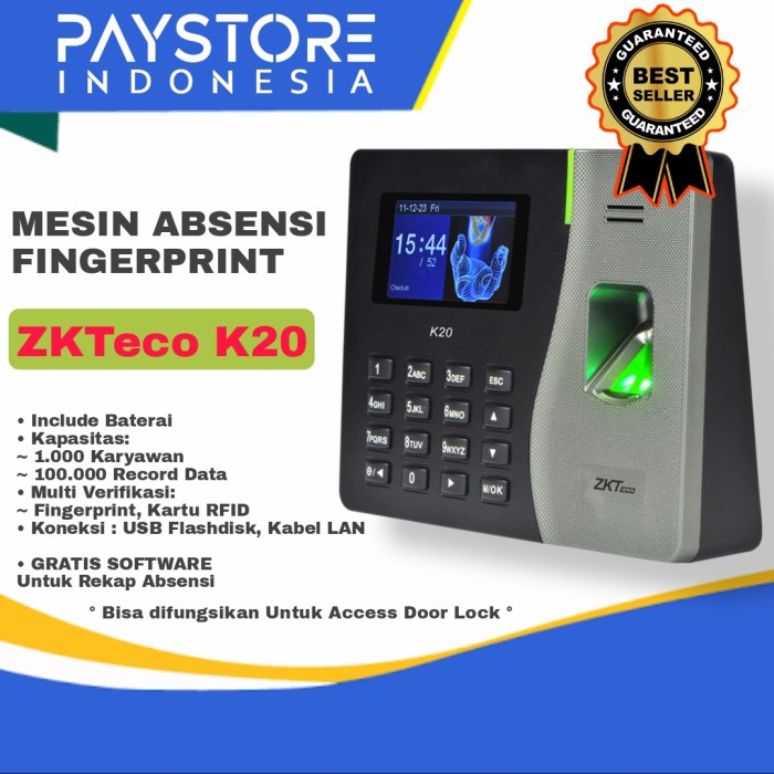 Jual Mesin Absensi Fingerprint Kartu Rfid Zkteco K Mesin Finger