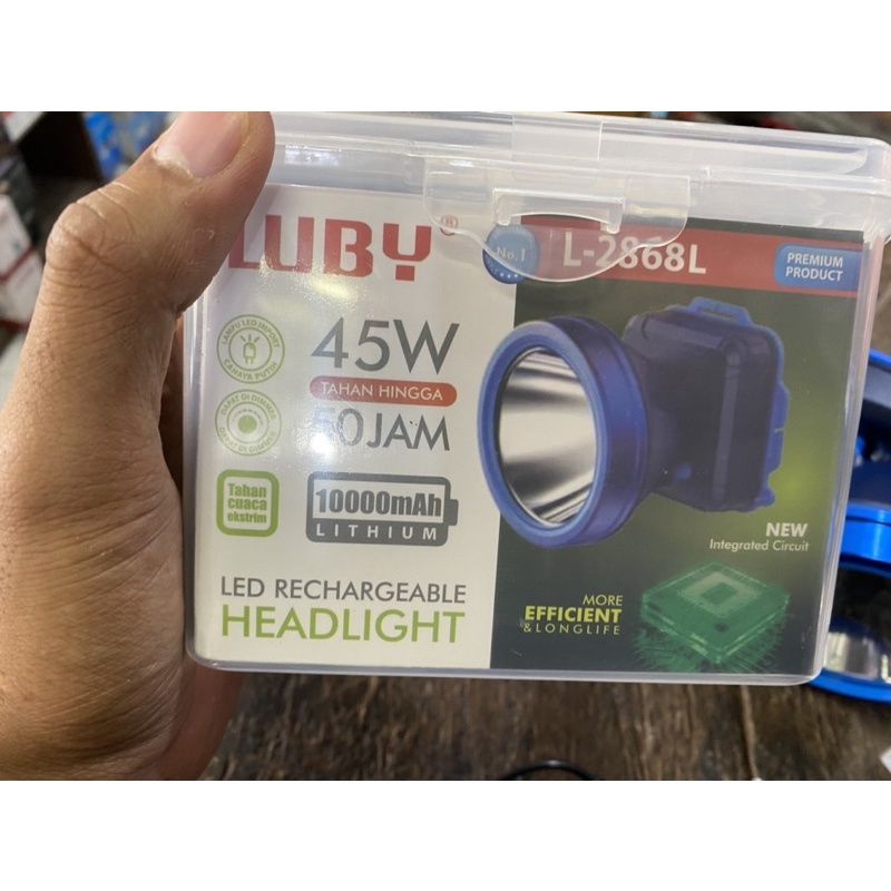 Jual Senter Kepala Luby 2868L Original 45 Watt 10000mah Tahan Sampai 50 ...