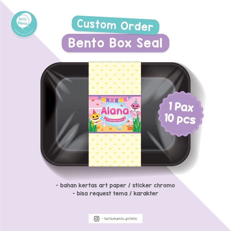 Jual Label Bento Box Ulang Tahun / Label Aqiqah / Seal Sticker / Stiker