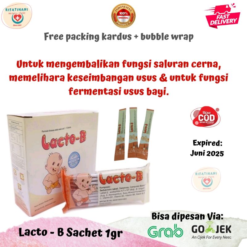 Jual Lacto B Sachet 1 Gram, Untuk Mengatasi Diare Pada Bayi & Anak-anak ...