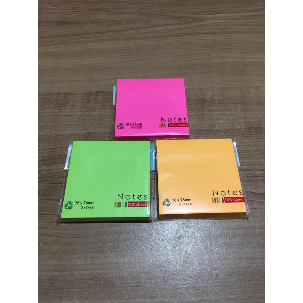 Jual Sticky Notes BIG 76 x 76mm 100 Sheets (1 Warna) | Shopee Indonesia