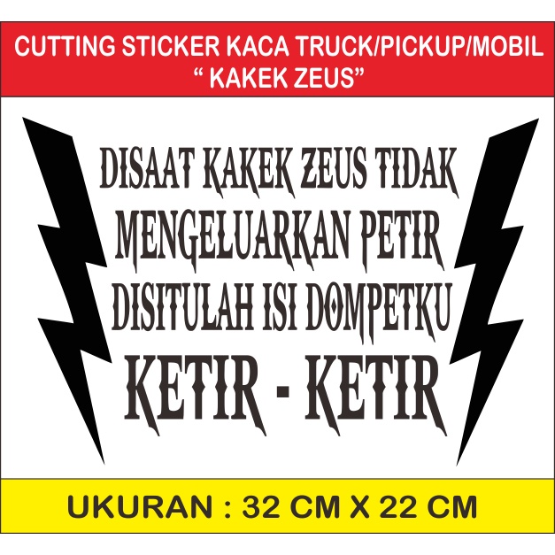 Jual Cutting Stiker Sticker Kaca Mobil/Pickup/Truck Kata Kakek Zeus ...