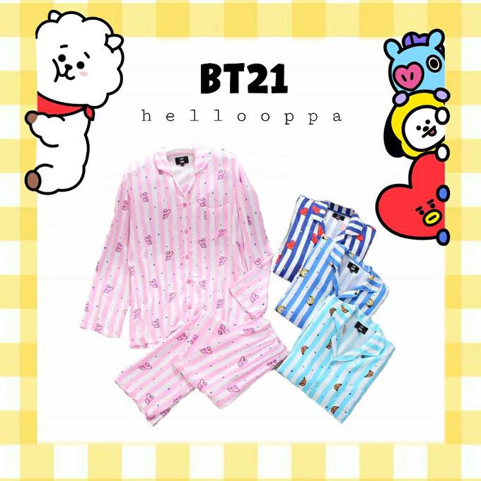 Jual Dff Kpop Bts Bt21 Pyjamas Piyama Sleepwear Baju Tidur Lucu