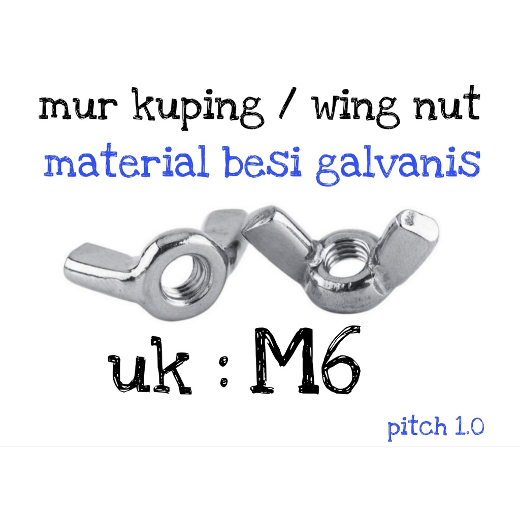 Jual Mur Kuping M Wing Nut Putih Mur Kuping Murah Shopee Indonesia