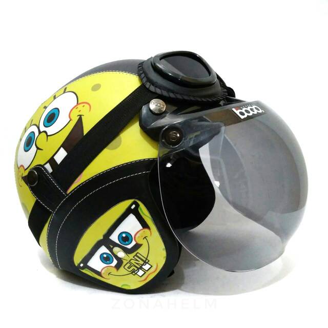 Jual Helm Bogo Retro Klasik Motif Spongebob Kaca Bogo Original+Kacamata