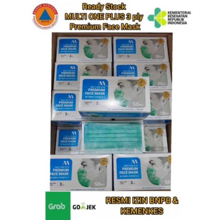 Jual MASKER MEDIS PREMIUM KEMENKES MOP WARNA HIJAU MULTI ONE PLUS PER ...