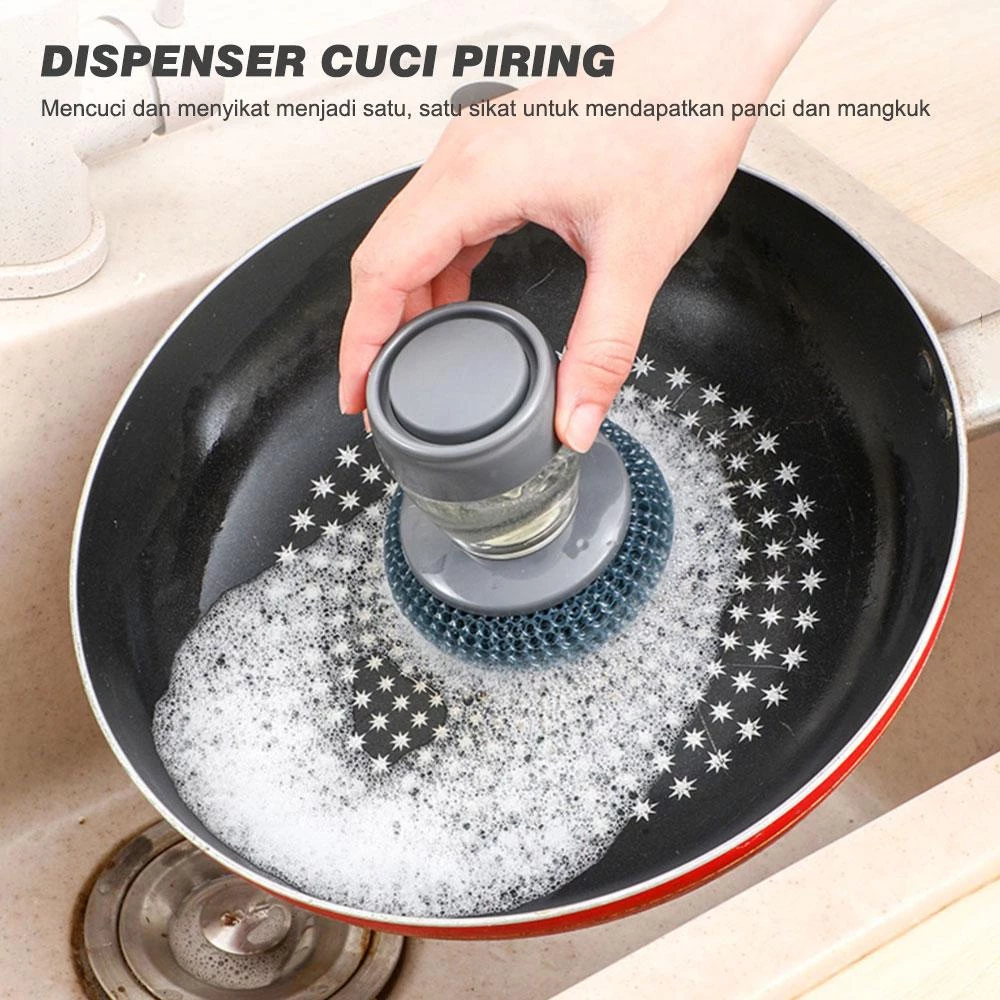 [UNIK88] Sikat Cuci Piring Almunium Sabut Serabut Kawat Dispenser Sikat Multifungsi | AutoStock