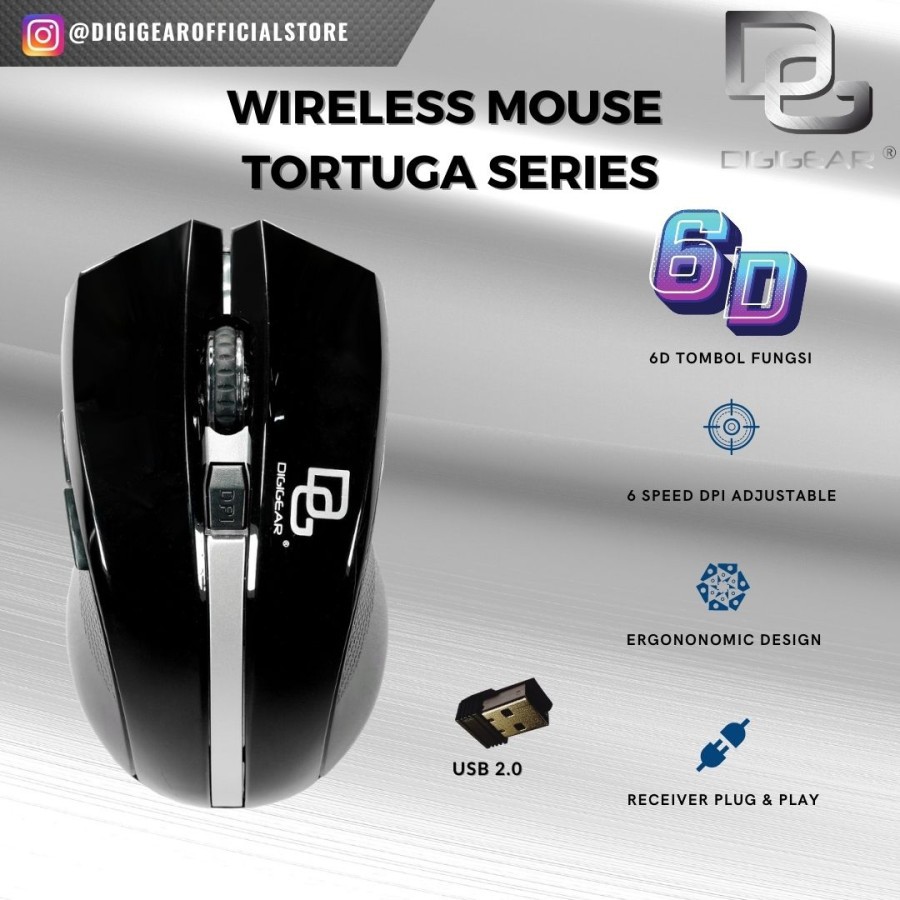 Jual DIGIGEAR Wireless Mouse Gaming Tortuga Series | Shopee Indonesia