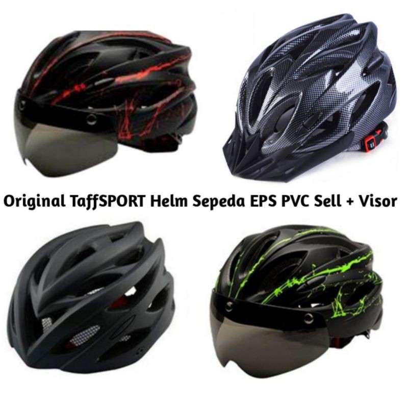 Jual Taffsport Helm Sepeda Visor All Size Eps Foam Pvc Shell Phmax