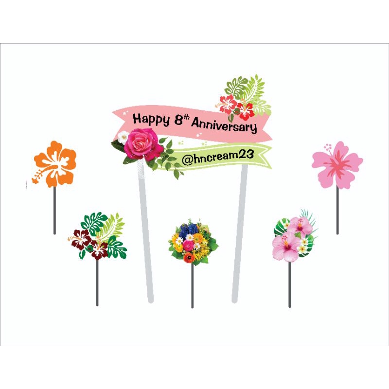 Jual Topper Cake Bunga / Topper Cake Flowers PAKE NAMA | Shopee Indonesia