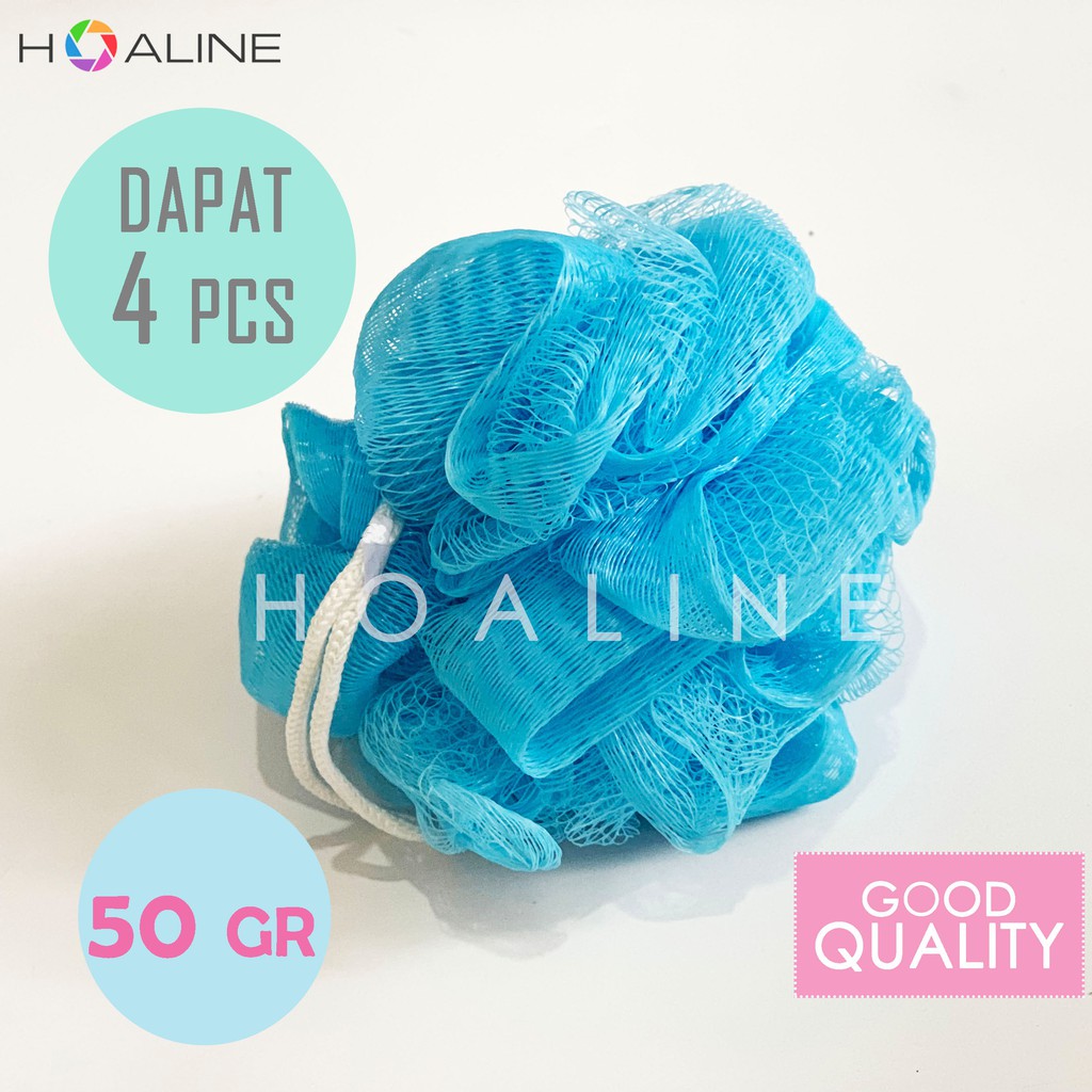 Jual Shower pouf / shower puff / spon mandi / bath sponge warna 50 gr