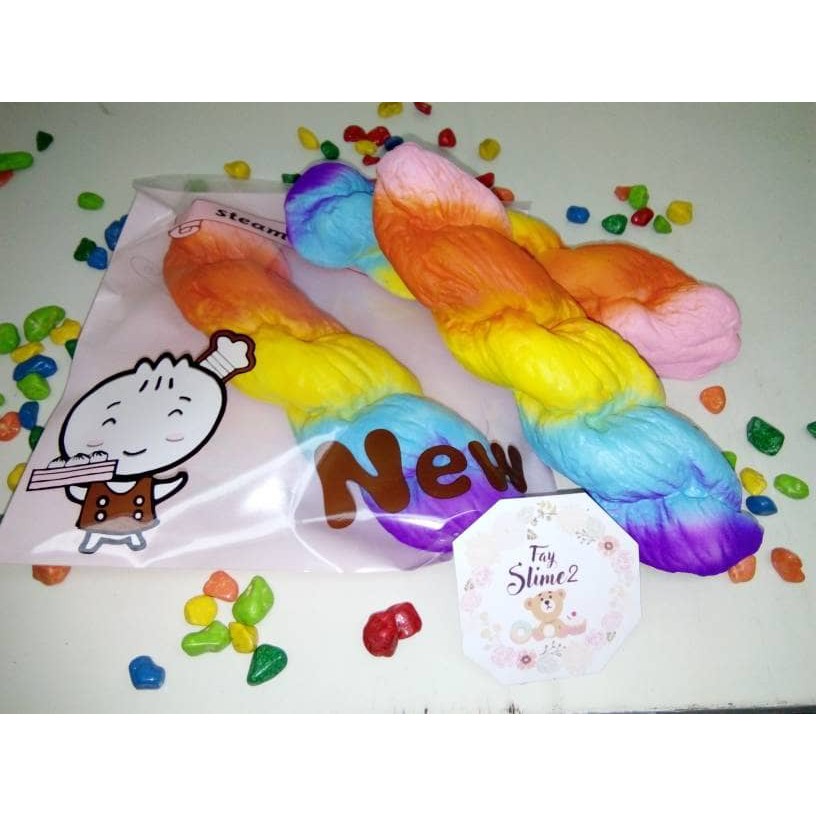 Jual Squishy Roti Kepanf Rainbow | Fay Slime | Squishy Murmer ...