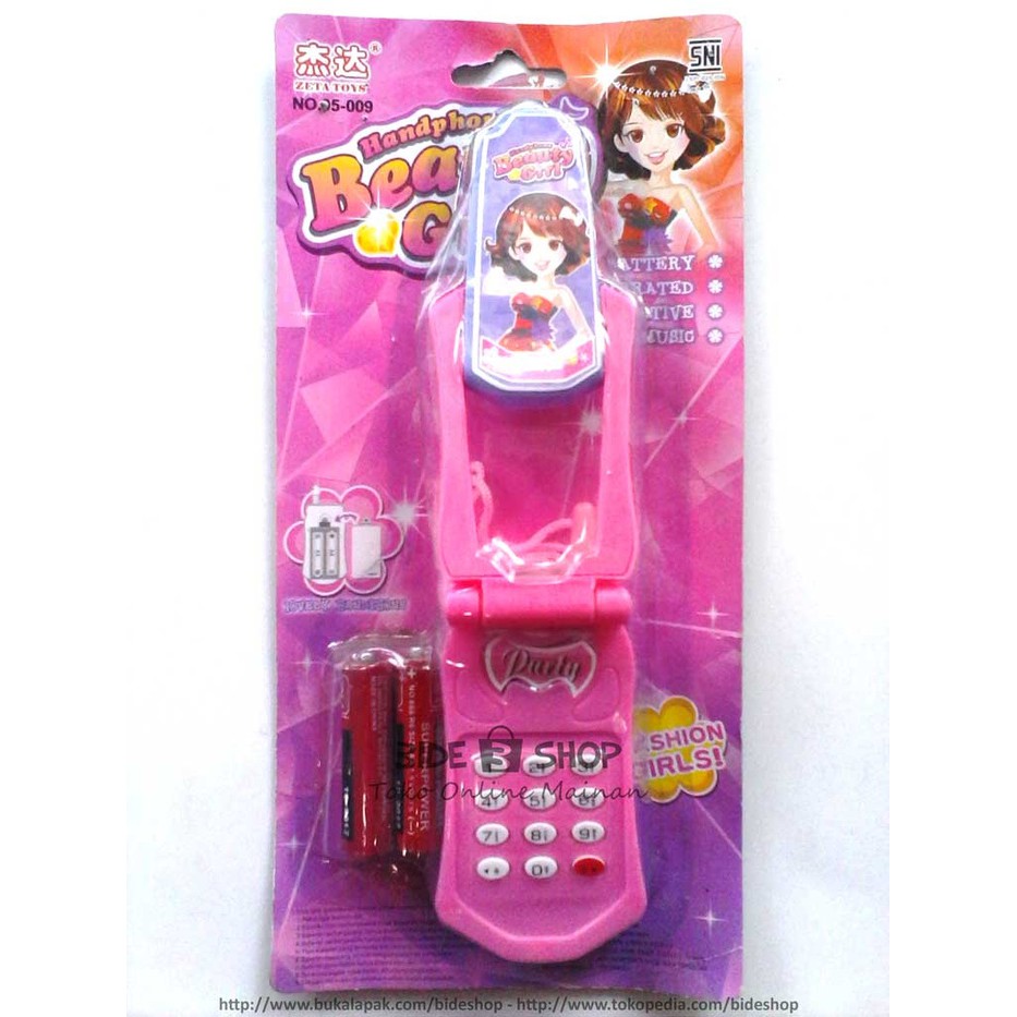 Jual Mainan HP anak / Mainan Handphone Beauty Girl Clamshell Termasuk ...