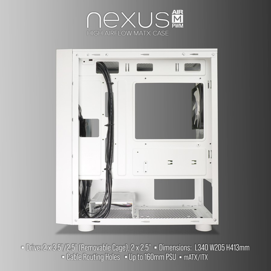 Jual TECWARE NEXUS AIR M PWM Mini Tower M-ATX Case - 4 B/W PWM Fans ...
