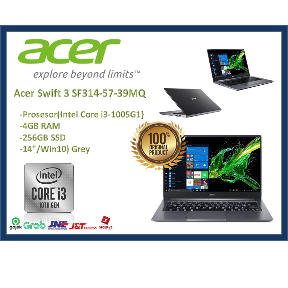 Jual Acer Swift 3 SF314-57-39MQ Laptop - Grey [Intel Core I3-1005G1/4GB ...