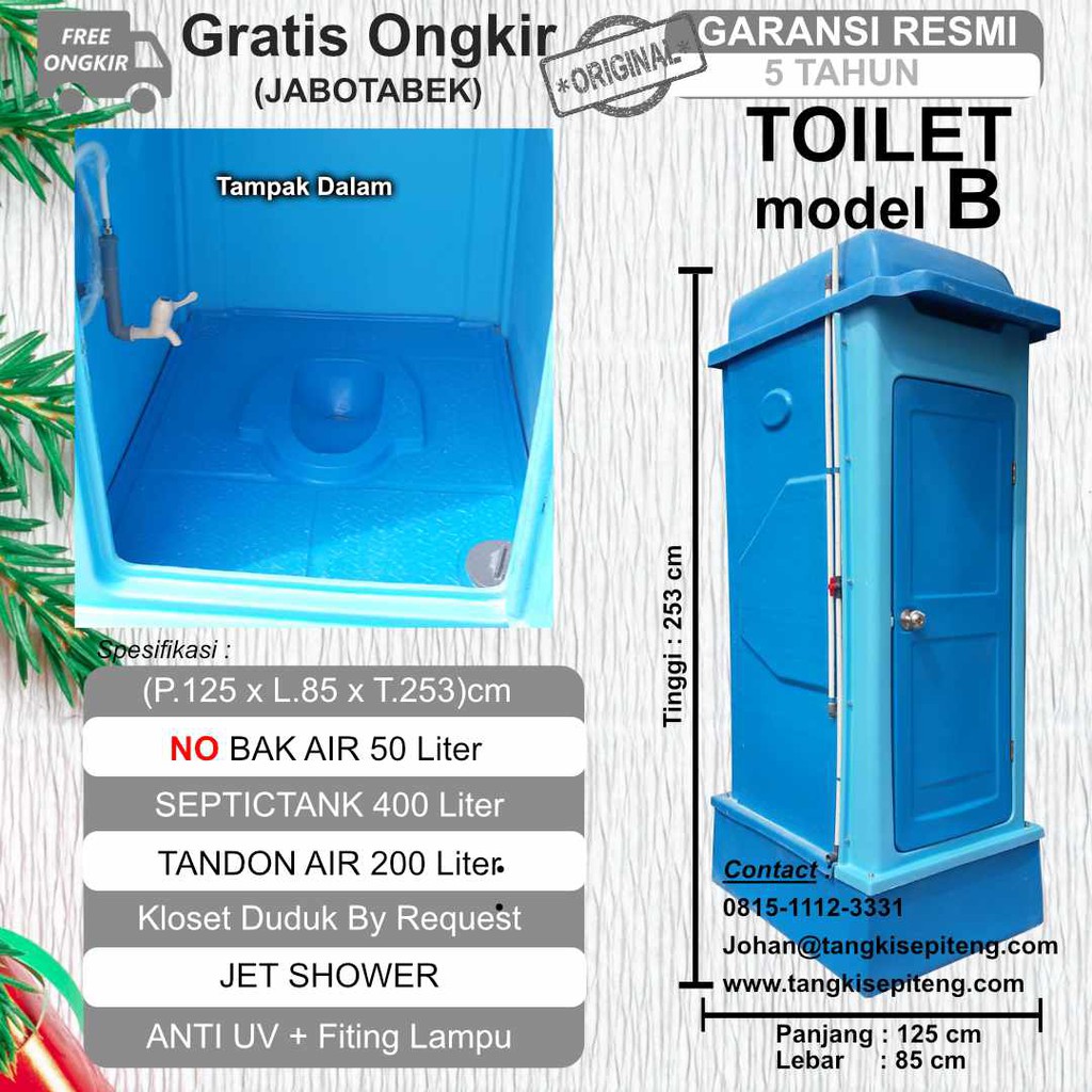 Jual WC TOILET PORTABLE FIBERGLASS - TIPE B | Shopee Indonesia