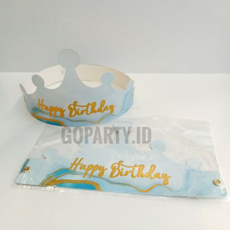 Jual Crown Mahkota Kertas Happy Birthday Ulang Tahun Topi Hiasan Kepala