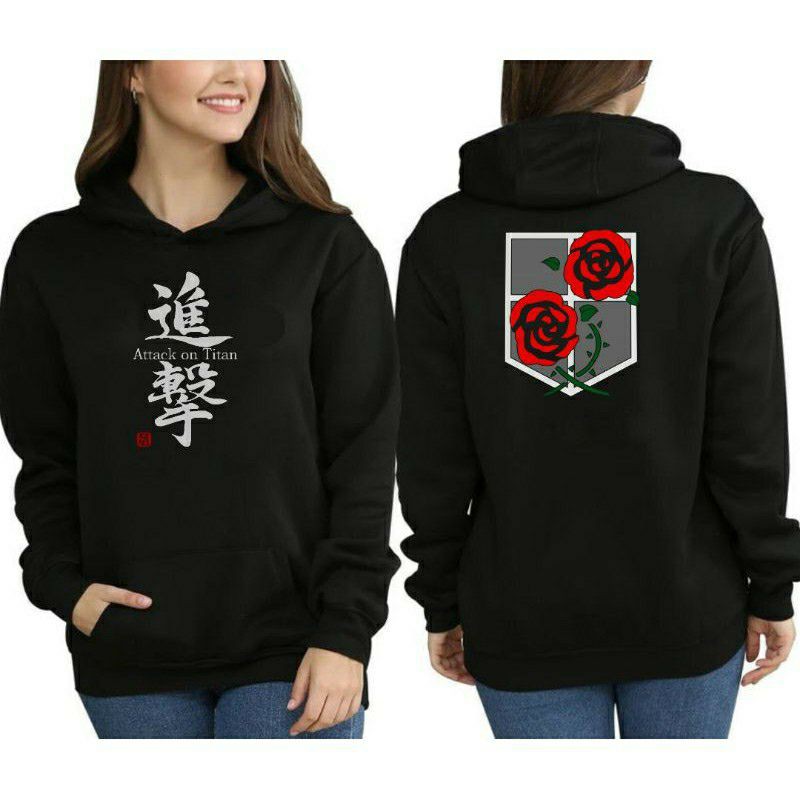 Jual Sweater Hoodie Anime Attack On Titan Rose / AOT Hoodie Unisex ...