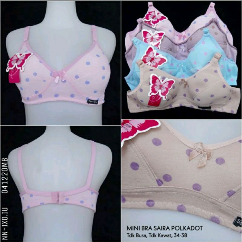 Jual Bh Remaja Saira Motif Polkadot Bra Remaja Tanpa Busa Tanpa Kawat Sport Bra Remaja Shopee