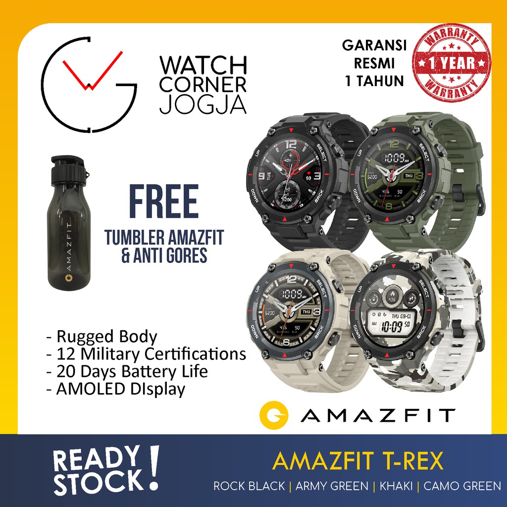 Jual Amazfit T-REX TREX ORIGINAL Smartwatch - BERGARANSI RESMI | Shopee