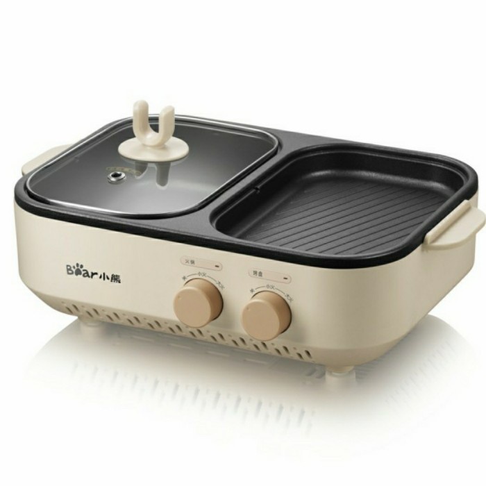 Jual TURUN HARGA BEAR ELECTRIC HOT POT GRILL PAN 2in1 MULTIFUNCTION