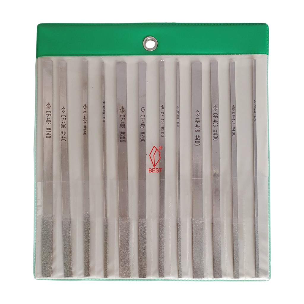 Jual Kikir Diamond/Intan Set 12pcs 2/4/6/8x180mm Grit 140/200/400 Gepeng CF400 Diamond Taper