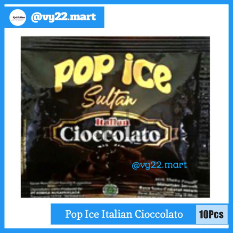 Jual Pop Ice Milk Shake Powder Sultan Italian Cioccolato 1 Renceng = 10 ...