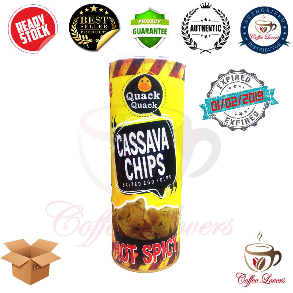 Jual SNACK QUACK QUACK CASSAVA CHIPS SALTED EGG YOLKS HOT SPICY ...
