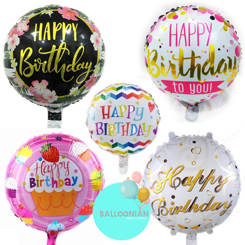 Balon Foil Happy Birthday Bulat