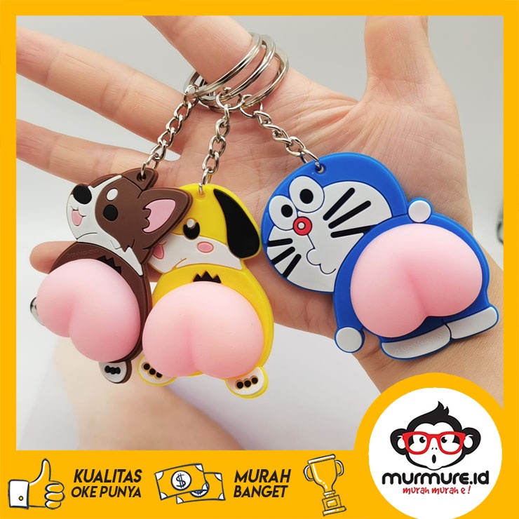 Jual MURMURE.ID GANTUNGAN KUNCI KARAKTER SQUISHY PEACH HATI LUCU