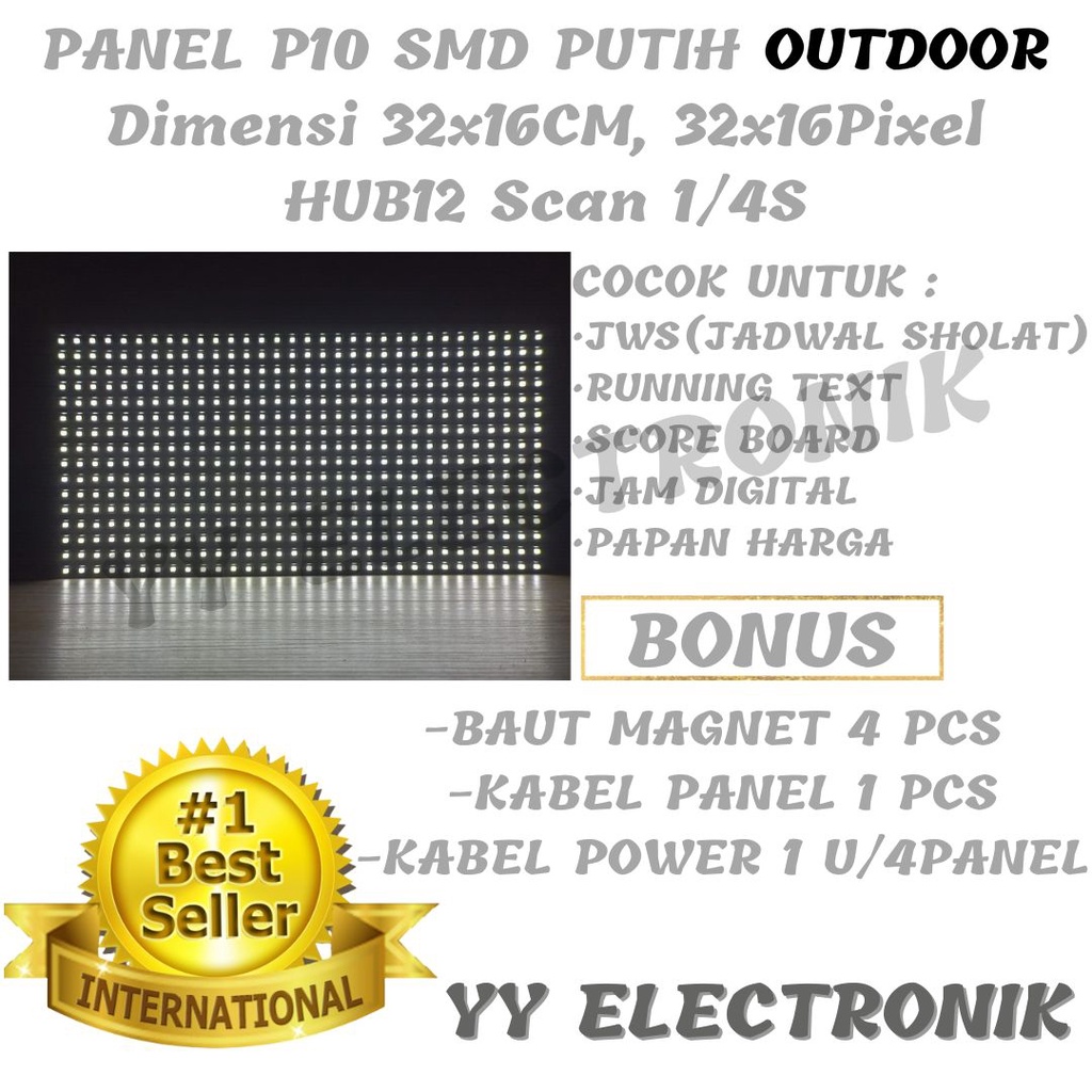 Jual Panel Module model Led P10 Putih White SMD outdoor Running Text ...