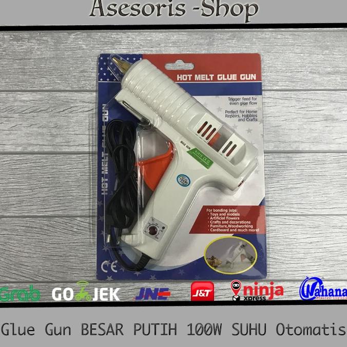 Jual Glue Gun Lem Tembak Putih W Besar Terbaik Suhu Atur Otomatis Shopee Indonesia