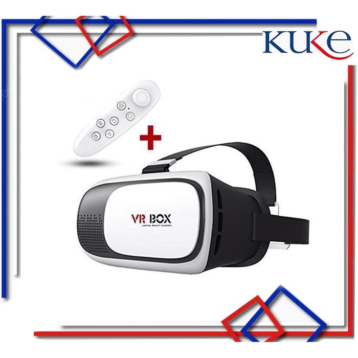 Jual VR Box with Remote Bluetooth Virtual 3D Reality Glasses VR Box ...