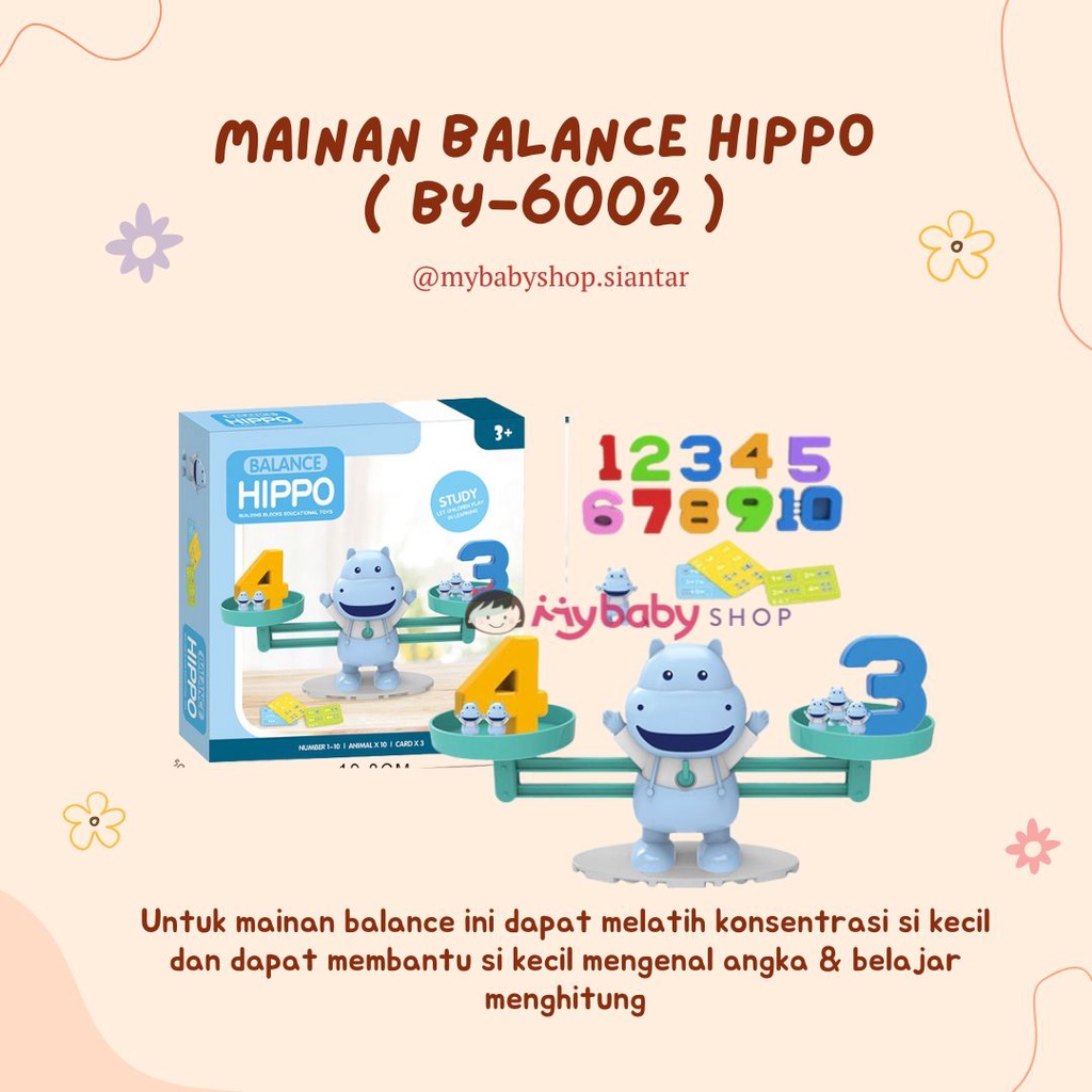 Jual Mainan Mini Hippo Balance Math Toy Game Edukasi Anak Belajar ...