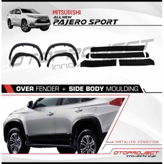 Jual Over Fender + Side body moulding Pajero Sport Shopee Indonesia