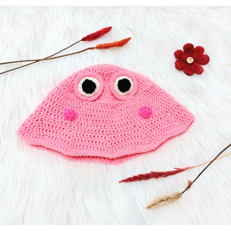 Jual KIDS FROG BUCKET HAT/FROG BUCKET HAT/CROCHET BUCKET HAT/TOPI
