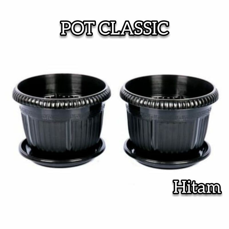 Jual Pot Bunga plastik Classic 30cm tatakan murah biaa COD