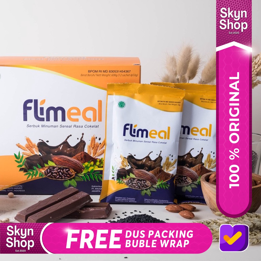 Jual Flimeal Meal Replacement rasa Coklat by Flimty Eceran 1 sachet / 3 ...